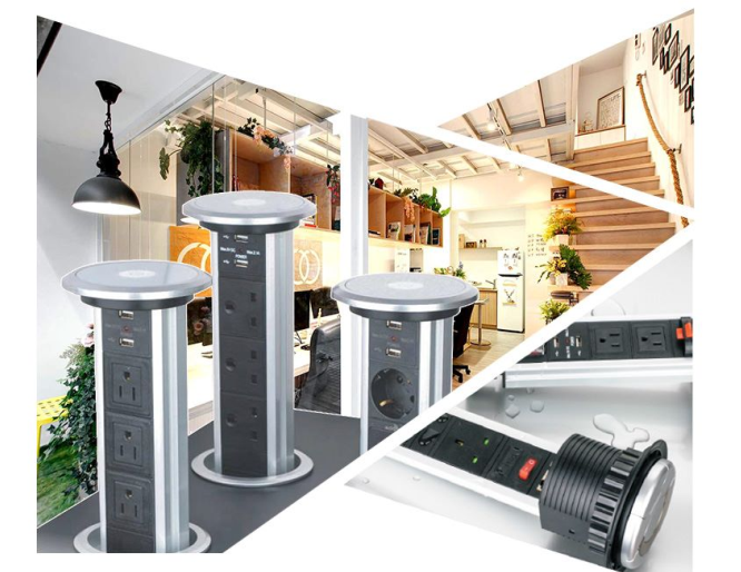 pop up tower desktop power socket